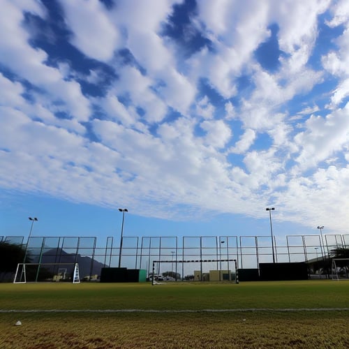 cielo visto desde un campo de futbol cielo visto desde un campo de futbol